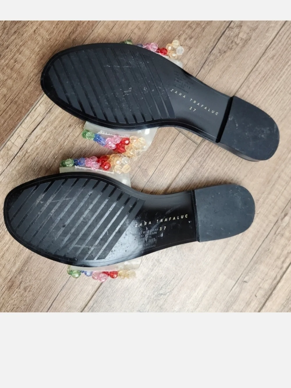 Zara Women's TRF Rainbow Beads  slip-on sandals Slide Flip Flops 37 / 6.5 - Picture 3 of 14